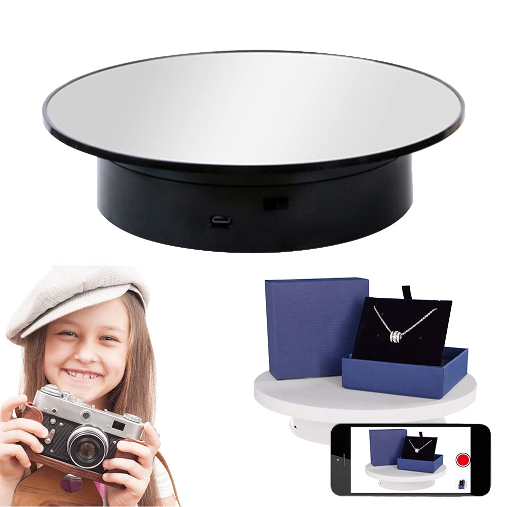 RO Rotating Display Stand Photography Turntable Model Hobby Motorized Electric USB Rechargeable For Jewelry Collectible Product (1)