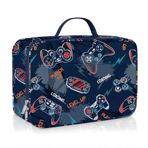 Clastyle Gamer Insulated Kids Lunch Bag Large Thermal Cooler Bag for Boy Picnic School Lunch Box Tote,Video Gaming Joystick
