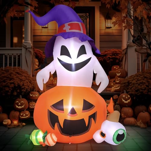Mgparty FD0187 5Ft Halloween Inflatable Outdoor Decoration Pumpkin Ghost