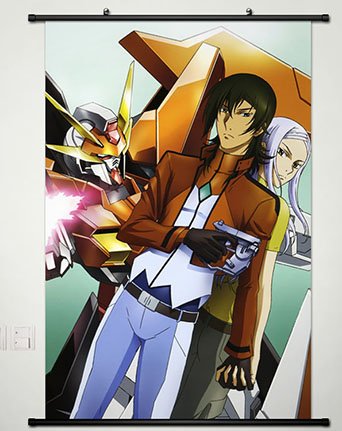 Wall Scroll Poster Fabric Painting For Anime Mobile Suit Gundam 00 Allelujah Haptism & Soma Peiris 039 L