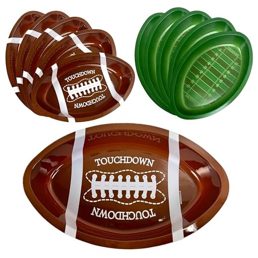 27+ Creative Football Game Theme Ideas for Your Next Tailgate Party 3 GiftExpress 10PC Plastic Football Serving Trays, Game Day Football Themed Serving Tray, Green and Brown Color Serving Tray with Football and Football Field Design
