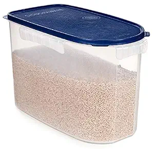 Signoraware Large 16 Litres Modular Multi-Purpose Plastic Containers with Lid | Food Grade BPA Free Leak Proof|Rice Spices Atta Grains Organizers with Side Holders (Pack 1, Blue, Big Kitchen Storage)