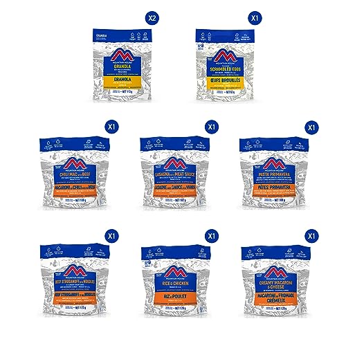 Mountain House 72-Hour Emergency Food Supply - MRE Meals Granola w/Milk & Blueberries|Scrambled Eggs w/Bacon|Chili Mac with Beef|Lasagna w/Meat Sauce|Rice and Chicken|Pasta Primavera|Mac & Cheese - Image 3