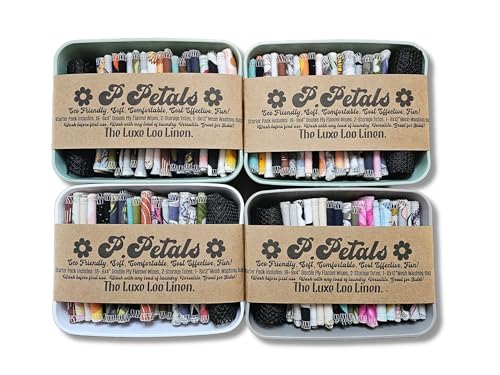 ReUsable Washable Toilet Paper Bidet Wipes P.Petals Double Ply Flannel Assorted Prints Surprise Fabric Eco Friendly Gifts Gift Tissue Natural Nature Earth Luxe Loo (6 Wipes Refill Pack)