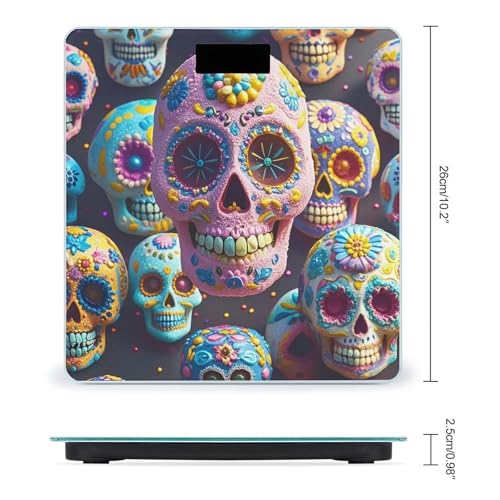 Báscula digital Sugar Skull de vidrio templado miniatura 2