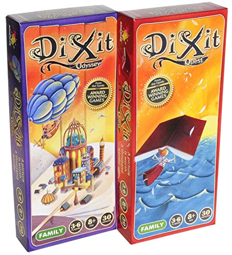 Dixit Odyssey & Dixit Quest Expansions, Two add-on expansions for Dixit Game, Bundled Items (2)