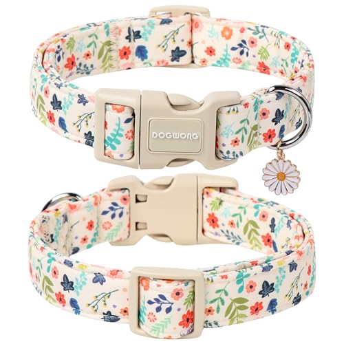 DOGWONG Hundehalsband, Hunde Halsband für Kleine Mittlere und Große Hunde, Komfort Gemustertes Hundehalsbänder Verstellbares