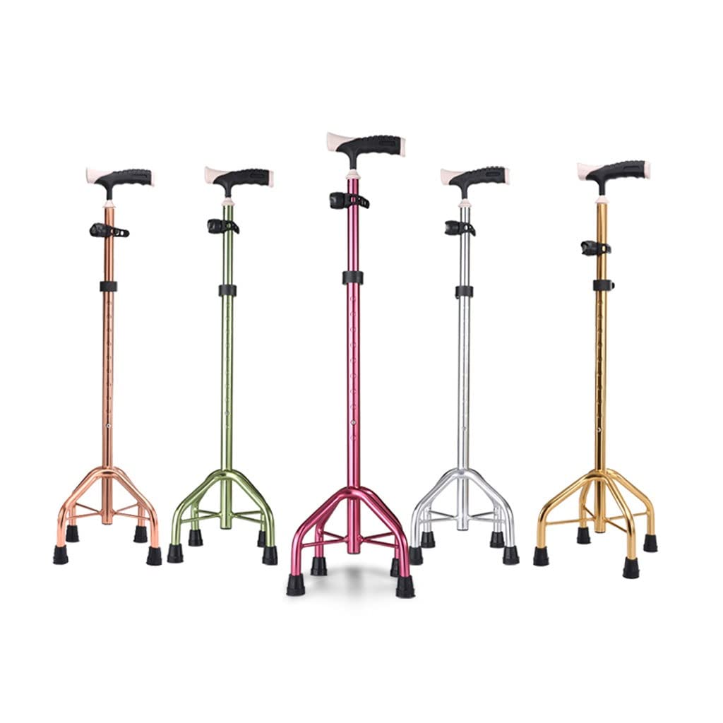 GCX- Bastón Bastón Bastón Bastón Bastón de Cuatro Patas Bastón Ligero Antideslizante Muleta Multifuncional for Ancianos con Fractura Firma (Color : Green)