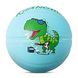 Kuangmi Dinosaurs Rubber Basketball, Size 5(27.5'), Made for Indoor Outdoor Sports Game Park, Beach & Pool for Child Youth Teen Girls Boys