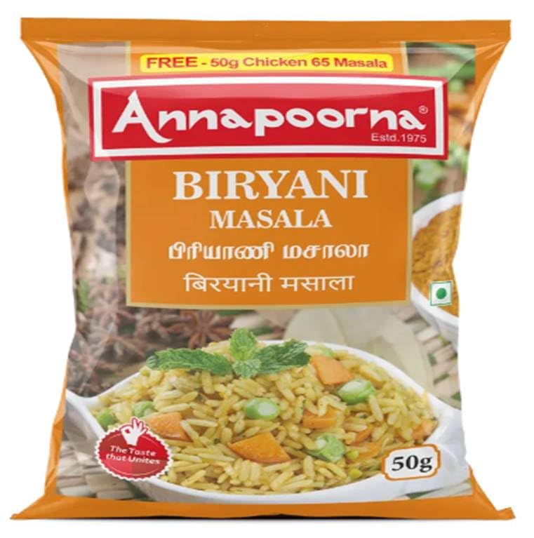 ANNAPOORNA Biryani Masala 50 g (Pack of 6) The Taste That Unites, Handpicked Taste of Homemade Spice Products Sinces 1975 (B0D47N9D8F) Amazon Price History, Amazon Price Tracker