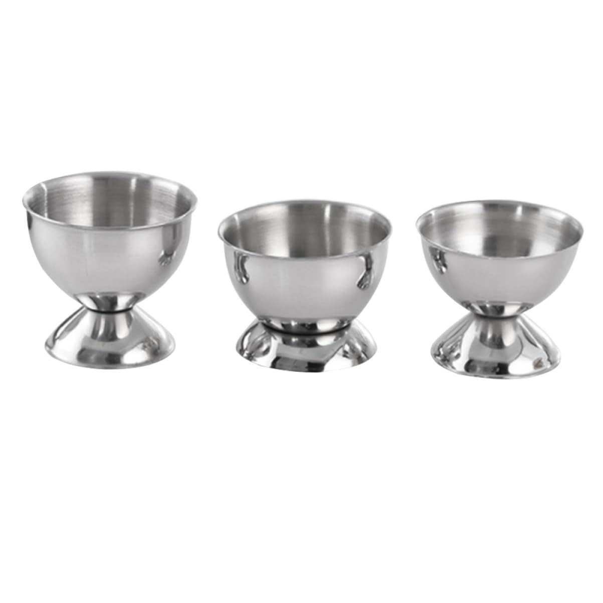 Unomor 3pcs Stainless Steel Egg Holder Stainless Steel Egg Rack Egg Tray Creative Egg Cup Silver