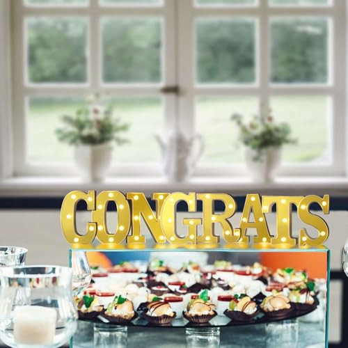 Image of Efavormart 6 inch Gold Marquee Letter C, Mirror Front Warm White LED Light Up 3D Sign, Battery Operated 72H Glow for Wedding Party & Wall Decor