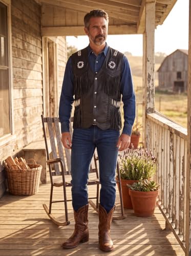 Image of Men's Western Suede Leather Vest