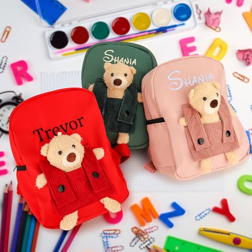Personalized Name Backpack Custom Backpack with Cute Bear Embroidered Backpack Customized Backpack Shoulder Bag3