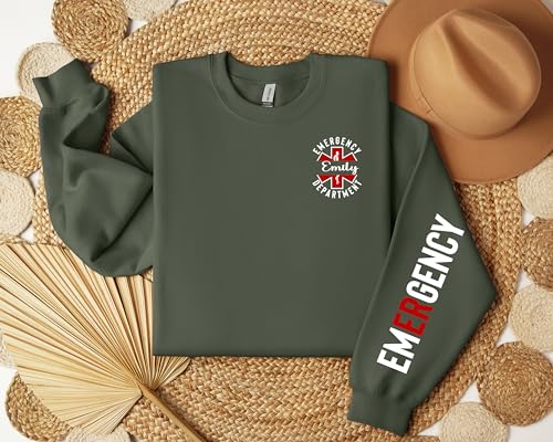 Custom ER Sweatshirt, Emergency Department Shirt, ER Sweater, Personalized ED Nurse Sweater, Emergency Room Tech Gift, Er Nurse Valentine's Day4