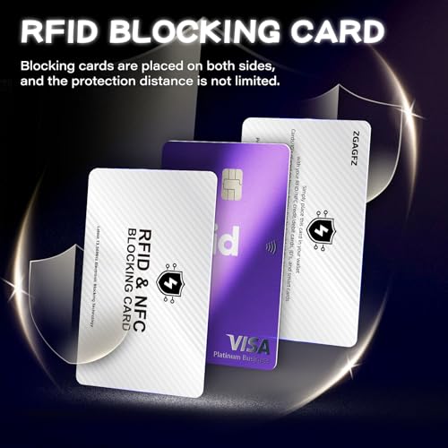 2 Pack RFID Blocking Card, NFC Debit Credit Card Passport Protector, Entire Wallet Protection Blocker Set for Men & Women, Smart Slim Design Perfectly fits in Wallet and Purse-Silver(Silver-2PCS)3
