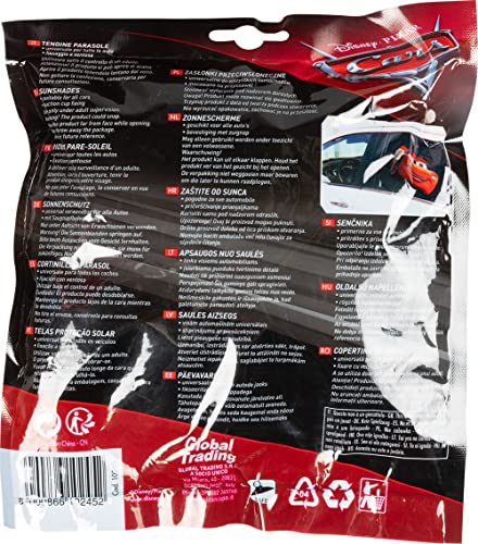 Tataway - Disney Cars Auto-Sonnenblenden | UV-Schutz für Kinder | Saugnapfbefestigung | Disney-Grafiken | Sonnenschutz Auto, Schwarz, 11 x 11 x 2 cm, Stoff