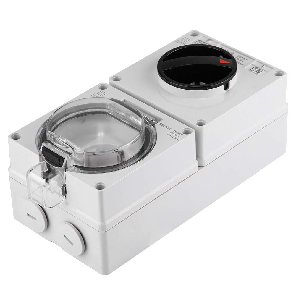 Presa a muro impermeabile IP66 con interruttore, presa esterna resistente alle intemperie per illuminazione e dispositivi elettrici, installazione semplice e