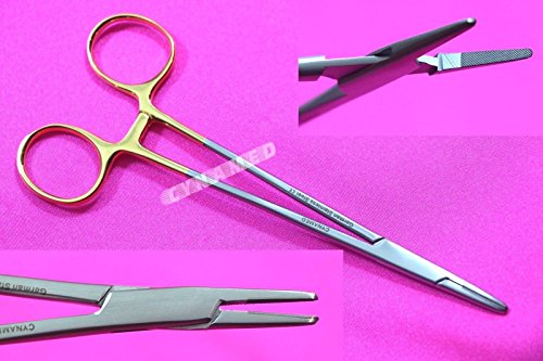 New Premium German Stainless Reusable TC Premium Grade Mayo HEGAR Needle Holder 6 Inches Serrated with Tungsten Carbide Inserts