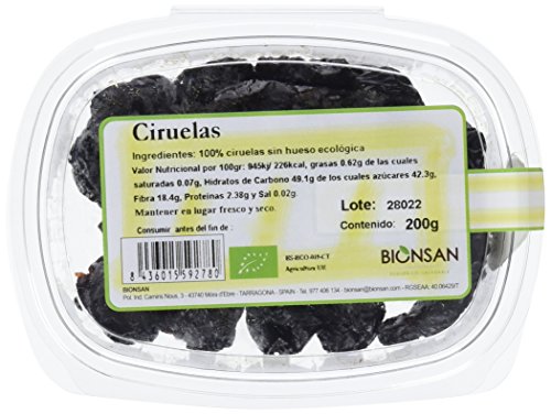 Bionsan Ciruelas sin hueso Ecológicas - 3 Cajitas de 200 gr - Total: 600 gr (191801)