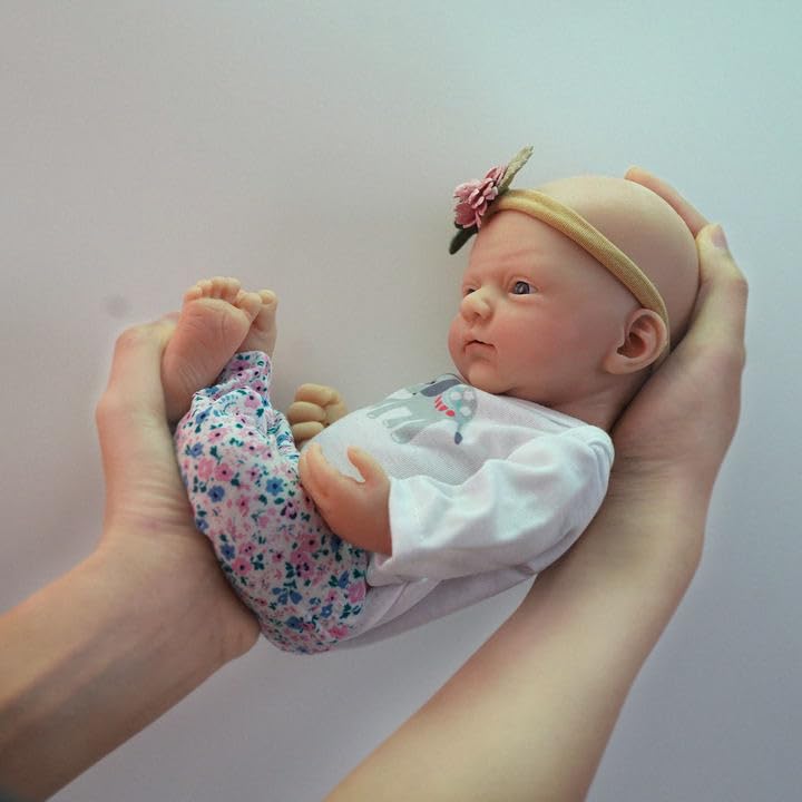 Mire & Mire Muñeca Reborn Silicona 30 cm niña miniatura 4