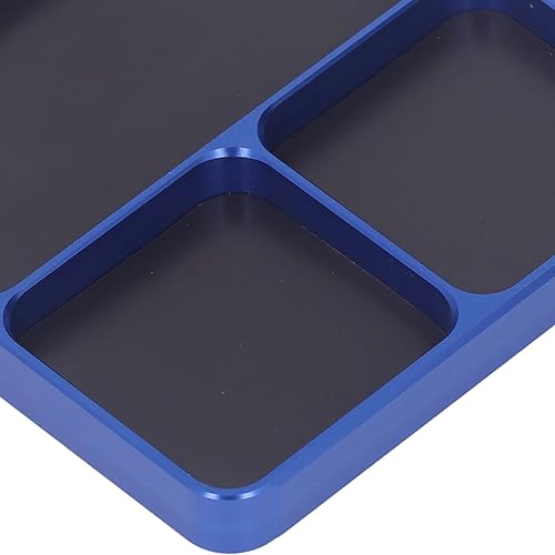 Miniatura 6 de Bandeja magnética de aleación de aluminio de 5.4 x 4.3 x 0.8 in, bandeja magnética para tornillos de escritorio, bandeja magnética de piezas