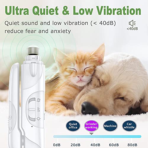 Image of Qpets Electric Automatic Pet Grooming Kit 2 In1 Dog Nail Grinder and Dog Nail Clippers Cutter with LED-Lights Rechargable Low Noise Trimmer for Small Medium Large Dogs and Cats
