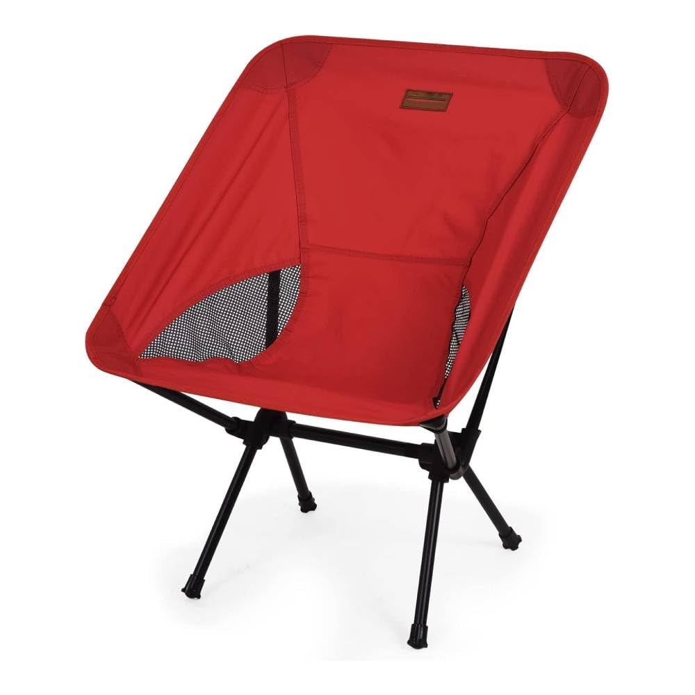 HomlyPro Folding Camping Chair, Pack of 1 - Compact & Lightweight Outdoor Chair for Adults, Comfortable Sitting, Ideal for Garden, Beach, Picnic, and Adventures (Red)