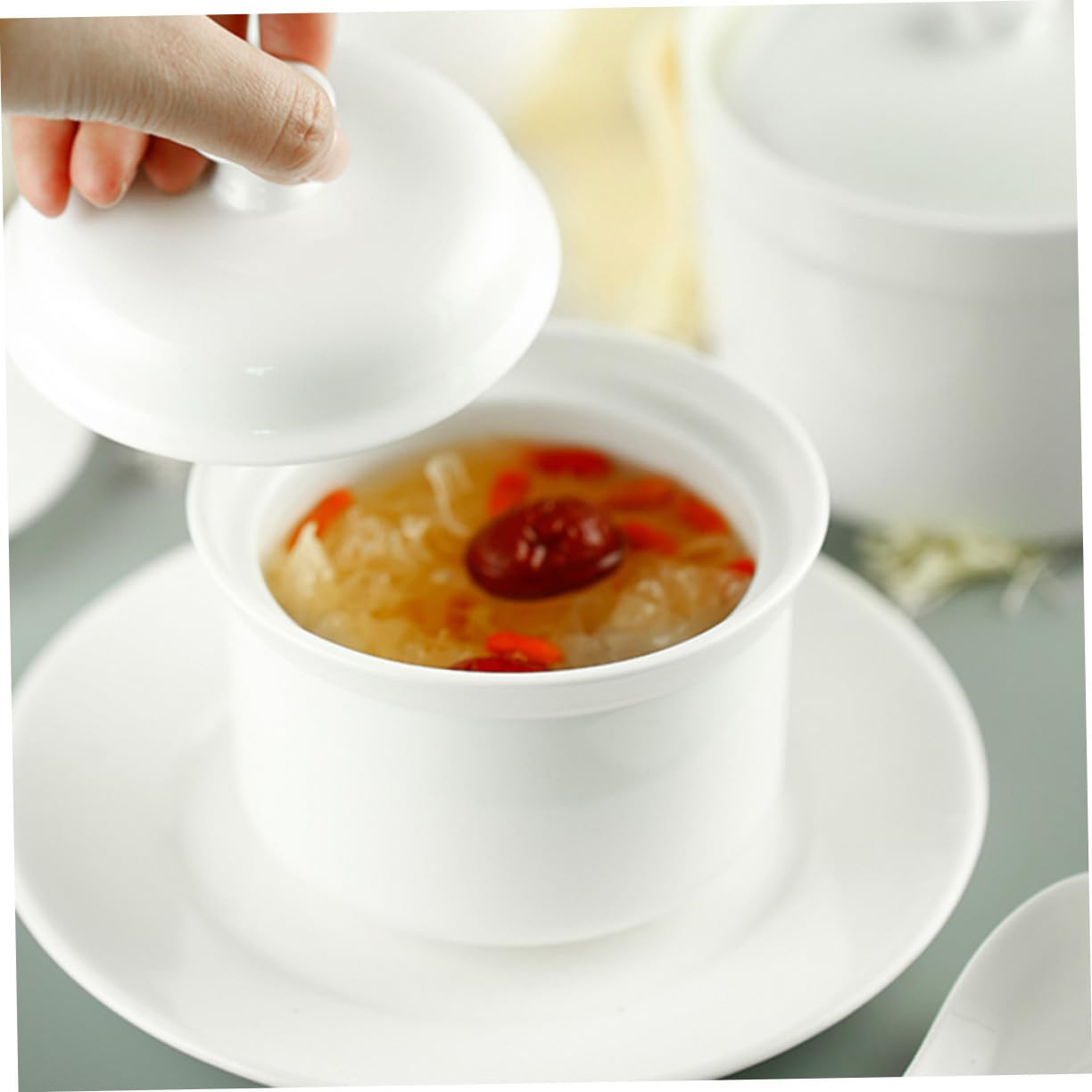 Homoyoyo 2 Piezas Bol de para Guisos con Tapa Apto para Sopas Postres y de Aves Vajilla Práctica para Cocina y Mesa Hogar Fácil de Limpiar y Almacenar