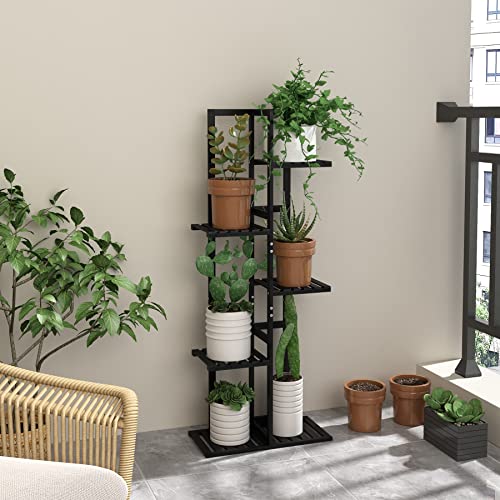 Laiensia 001 5 Tier Bamboo Plant Stand Rack 6 Potted Multiple Flower Pot Holder Shelf thumb #4