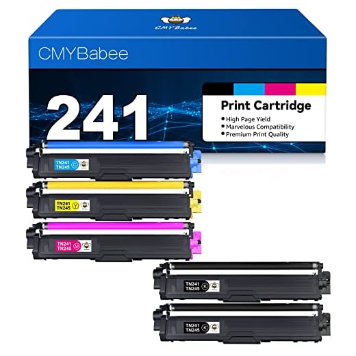 CMYBabee Kompatibel tonerkassett TN241 TN245 TN242 för Brother HL-3140CW HL-3150CDW HL-3170CDW HL-3142CW HL-3152CDW DCP-9015CDW DCP-9020CDW MFC-9130CW MFC-9140CDN MFC-9340CDW MFC-9300CDW(5Förpackningar