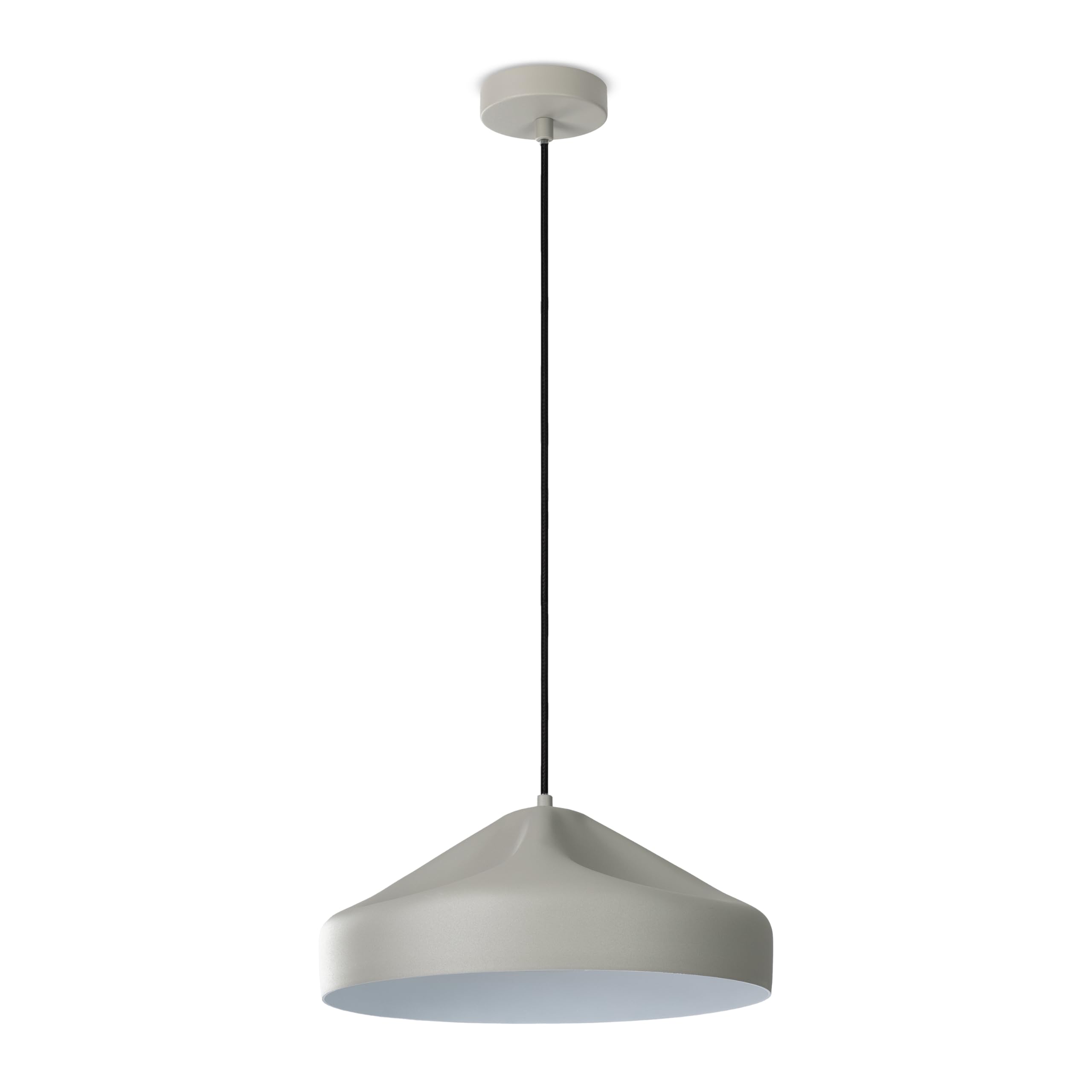 Paco Home Hängelampe Deckenlampe Pendelleuchte Esstisch Lampe Küche Hängeleuchte 1,5m Textilkabel E27 Industriell Retro, Lampenart:Pendelleuchte - Typ 3, Farbe:Grau - Weiß