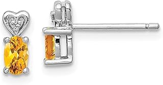 Brincos de prata esterlina 925 citrino amarelo diamante pino pingente gota pedra do mês de novembro joias finas para mulheres presentes para ela, Prata esterlina Cristal Pedra Diamante, Citrino Diamante