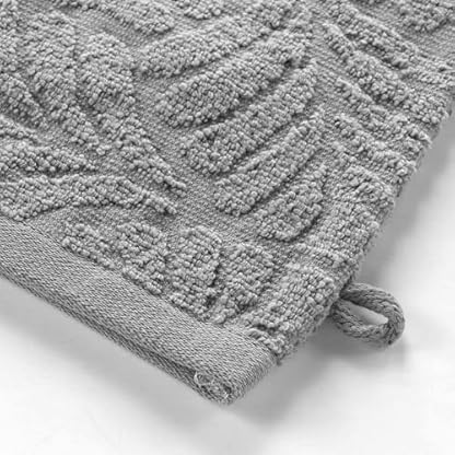 Douceur d'Intérieur Amazone 2 Waschlappen (15 x 21 cm), Grau, 100 Prozent Baumwolle – Bild 4