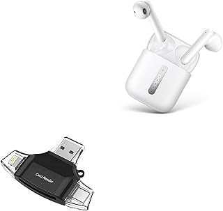 BoxWave Smart Gadget Compatible with Oppo Enco Free - AllReader SD Card Reader, microSD Card Reader SD Compact USB - Jet Black