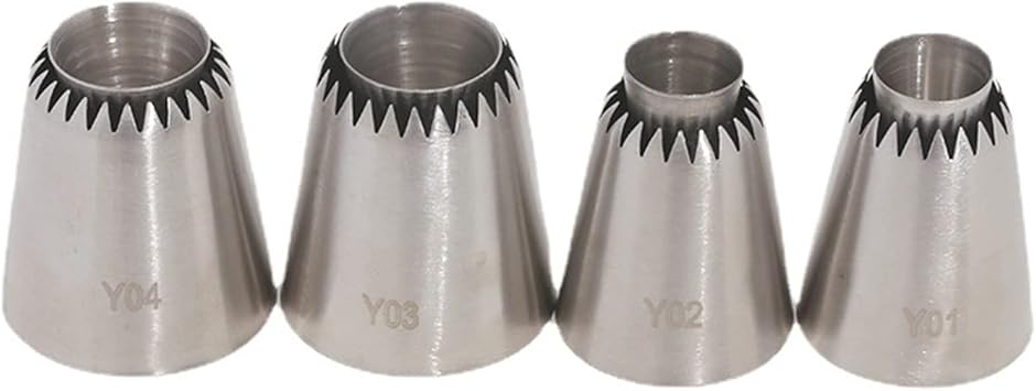 FantasyDay 4 piece Stainless Steel Piping Tips Piping Nozzles Cake Decorating Supplies Cookies Cupcake Icing Decorating Supplies Decorating Kits Frosting Icing Tips Baking Set Tools