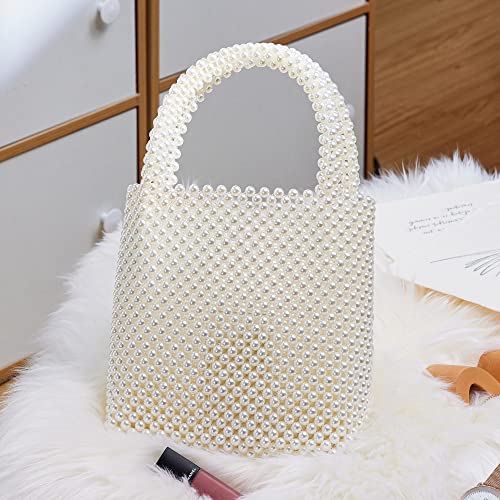Bolso Clutch de Perlas Blanco para Mujer miniatura 4