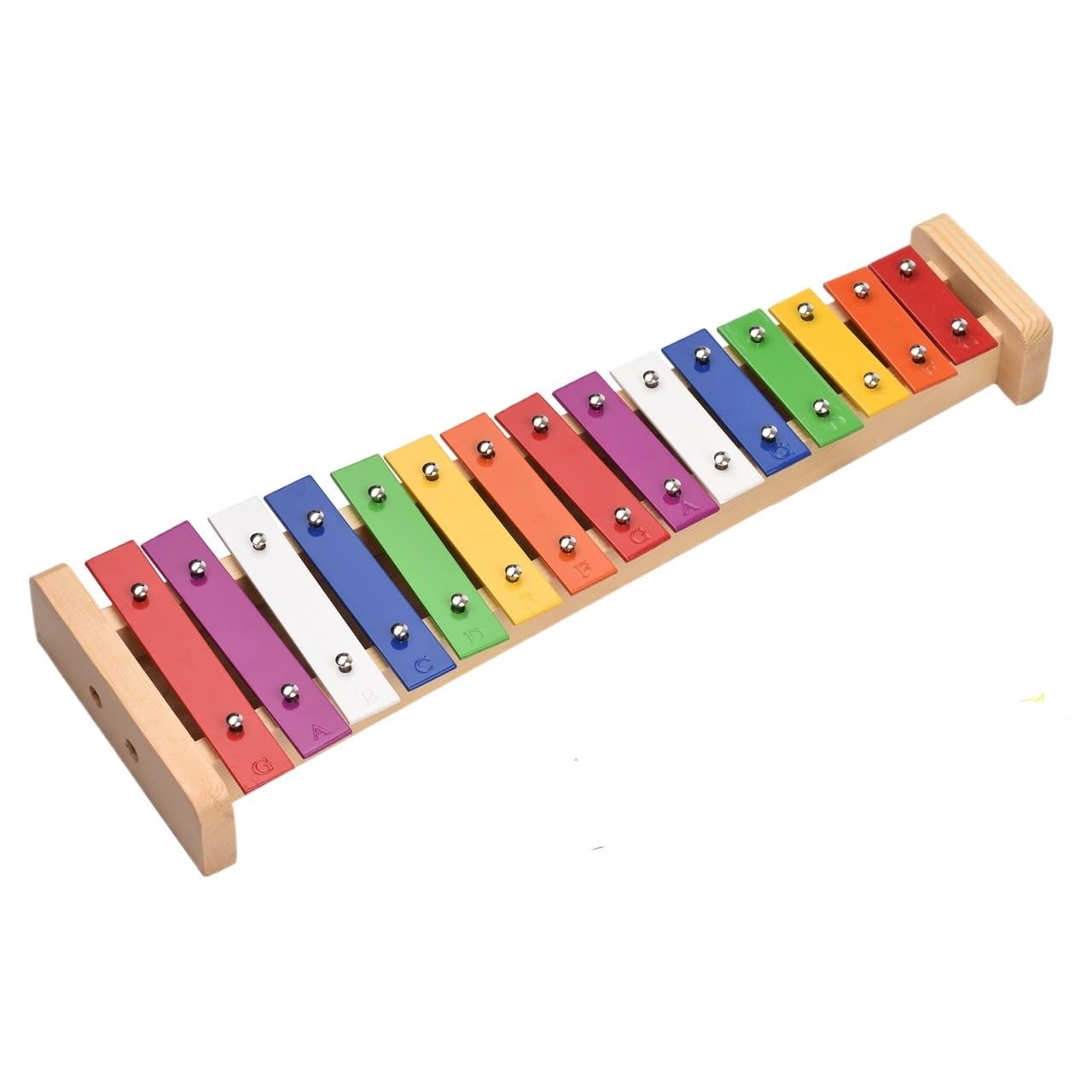 xilófono Xilófono Glockenspiel De 15 Notas, Base De Madera, Barras Coloridas con 2 Mazos, Instrumento Musical Educativo De Percusión