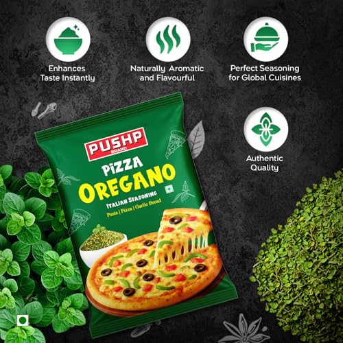 Image of Pushp Pizza Oregano 500g Pouch | Italian Oregano Seasoning | Pizza & Pasta Herb Mix | Oregano Flakes for Pizza, Garlic Bread, Sweet Corn & Snacks | Multipurpose Italian Seasoning