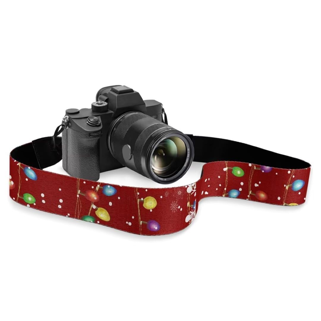 Coldinair Christmas Lights Camera Strap Shoulder Strap Belt - Adjustable Neck Shoulder Camera Straps Universal Fit for Men & Women Photographers, Red