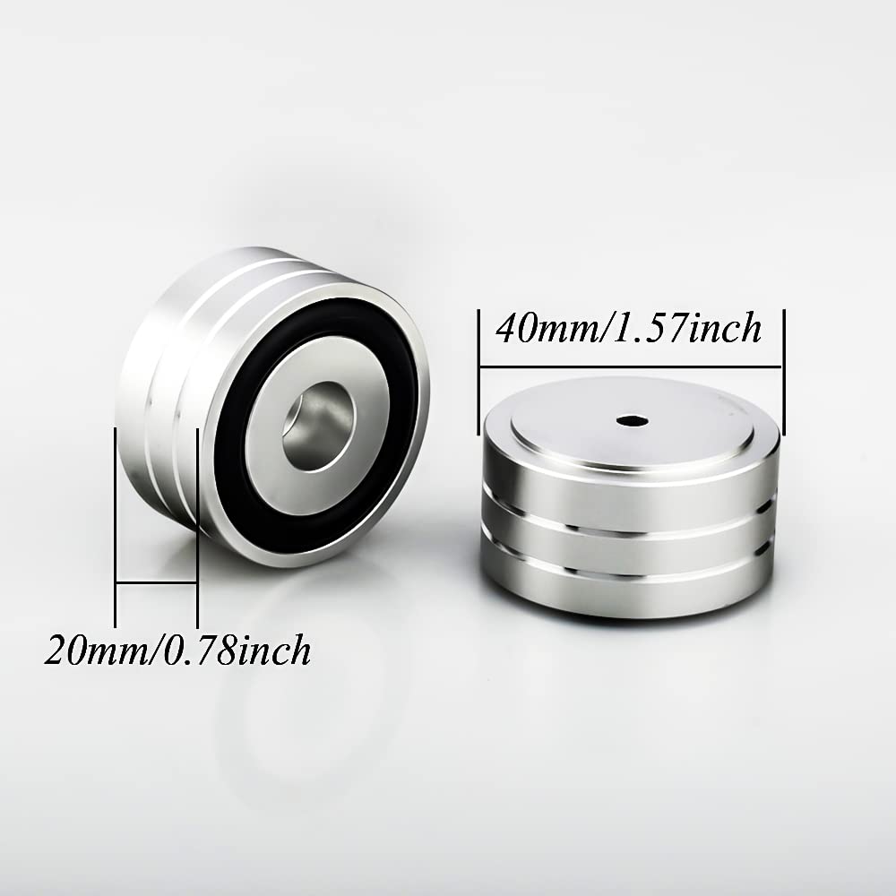 Tertullus 4 piedini HiFi in alluminio 40 mm × 20 mm Silver ammortizzatore vibrazioni per giradischi subwoofer