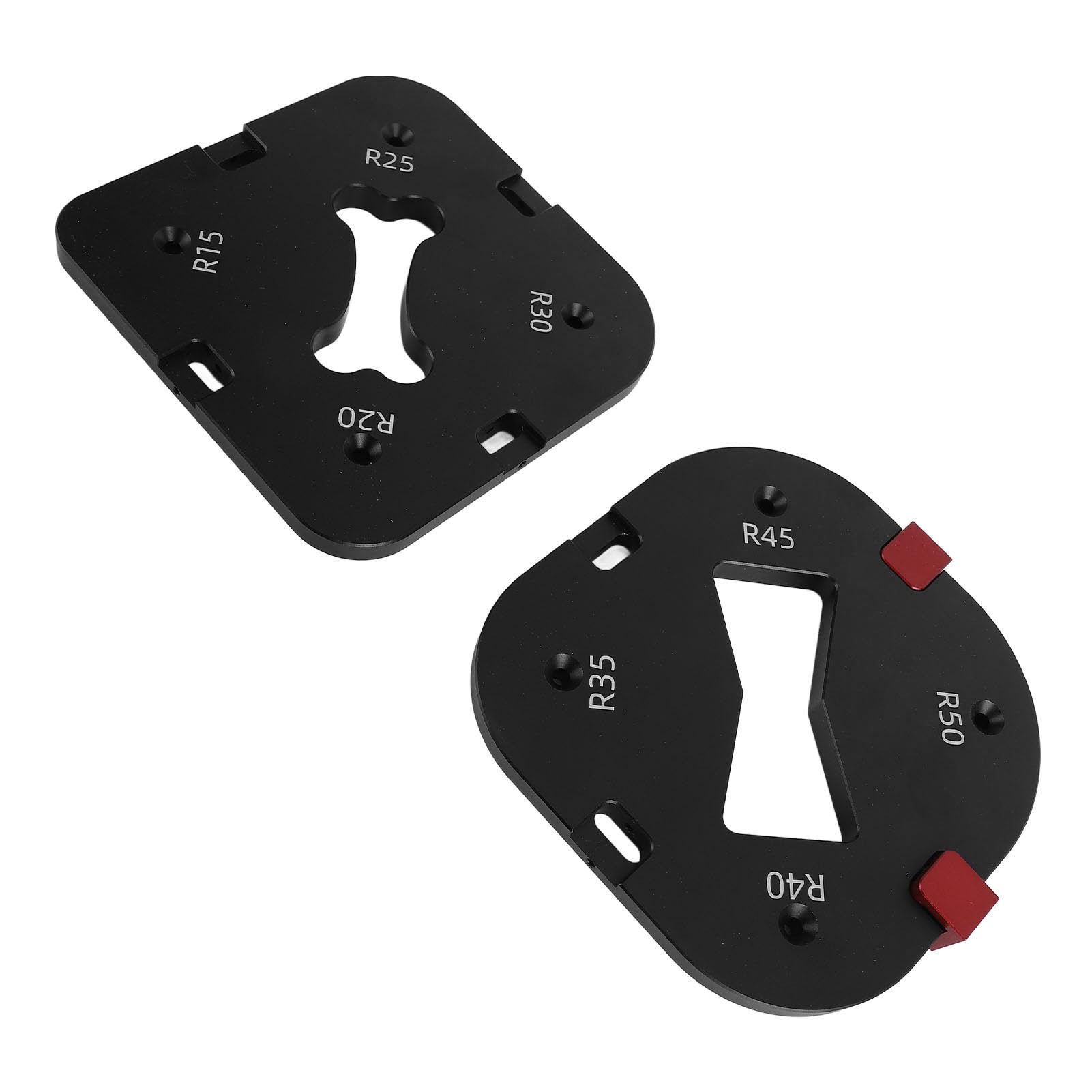 Eujgoov Template per Legno per Giunti Angolari in Alluminio R15 R20 R25 R30 R35 R40 R45 R50 con Morsetto Rapido per Sagomare Curve Cornici Sedie Mobili