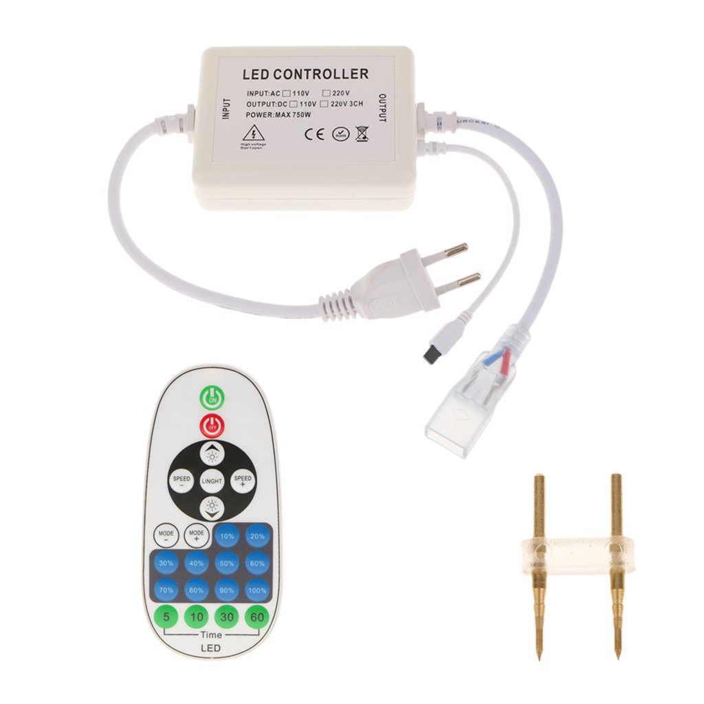 Gazechimp Regulador LED de 23 Teclas para Mando a Distancia para Luz de Tira 220V Enchufe EU