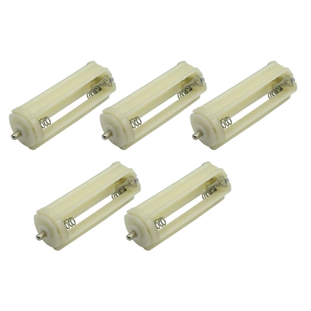 5Pcs Cylindrical Battery Holder Battery Storage Case for 3 x 1.5V AAA Batteries Flashlight Torch White