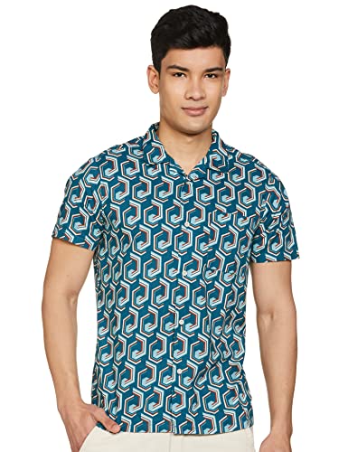 Image of Max Men Geometric Print Slim Fit Resort Shirt