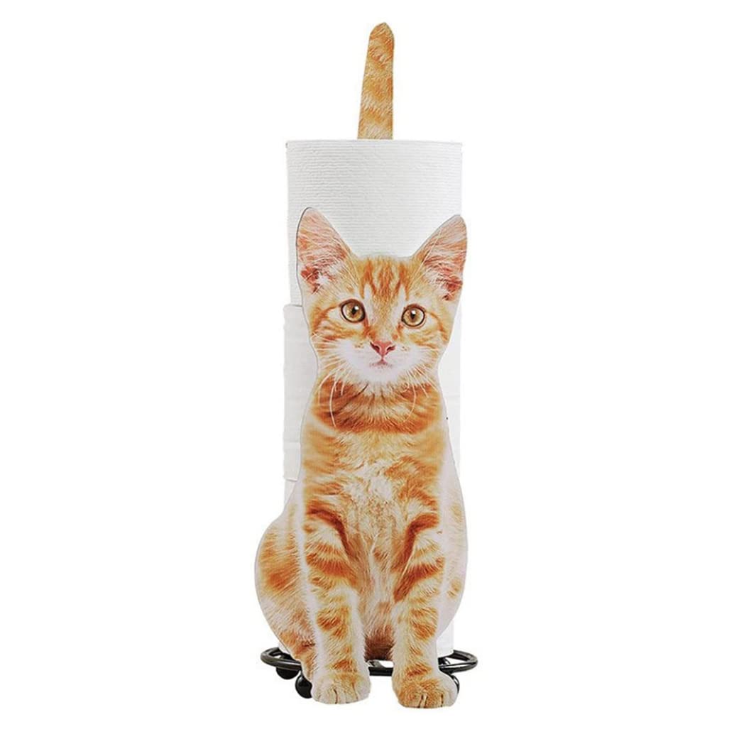 Wedhapy Yellow Cat Toilet Paper Holder Toilet Paper Towel Holder Cat Toilet Paper Holders Cat Shape Tissue Dispenser Bathroom Toilet Roll Orgainzer For Kitchen Table