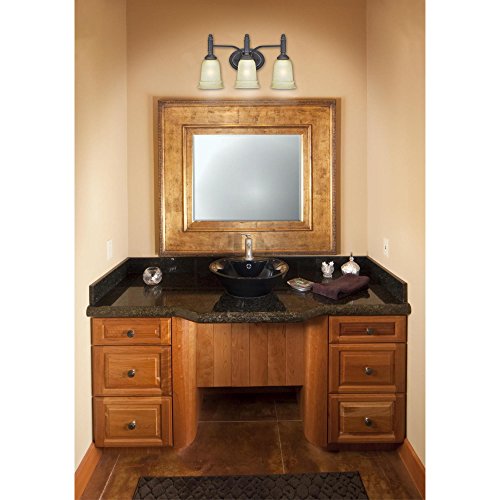 Image of Westinghouse 6342800 Montrose Three-Light Indoor Wall Fixture, Oil Rubbed Bronze Finish with Highlights and Mocha Scavo Glass