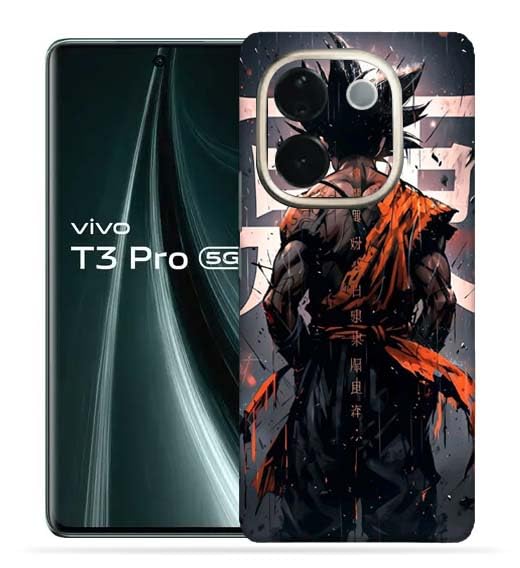 OggyBaba Goku Art Vivo T3 pro 5g Mobile Back Skin Rear Screen Guard Protector Film Wrap (Coverage - Back+Camera+Sides)