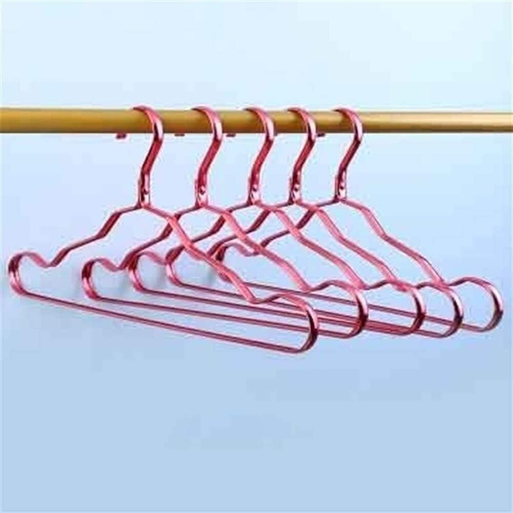 Rose Gold Aluminum Alloy Coat Hangers – 10/20 Pcs Anti-Slip Metal Hangers for Clothes, Jackets, Suits, and Winter Wear – Heavy Duty, Windproof(Red,10pcs)