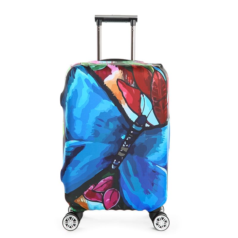 wxlmom Funda Maleta Mariposa Azul De Viaje Suave De Anti-Polvo Fundas para Maletas,3D Elástica Luggage Cover con Cremallera,Equipaje De Viaje Cubierta(S)